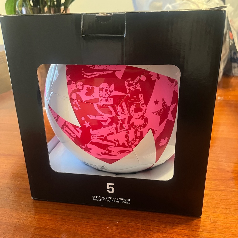 New Adidas MLS Club Soccer Ball Size 5 White / Red / Pink NIB